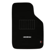 Black car floor mat with 'Mehran' branding on a white background
